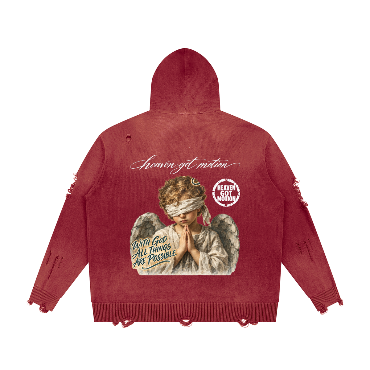 Child Of God Distressed Full Zip Sweater