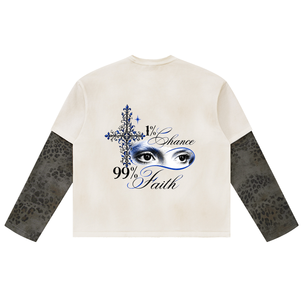 Stay Hungry Leopard Paneled Layer T-Shirt