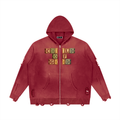 Child Of God Distressed Full Zip Sweater