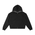 Made In The Image Of God Contrast Plaid Boxy Zip Hoodie