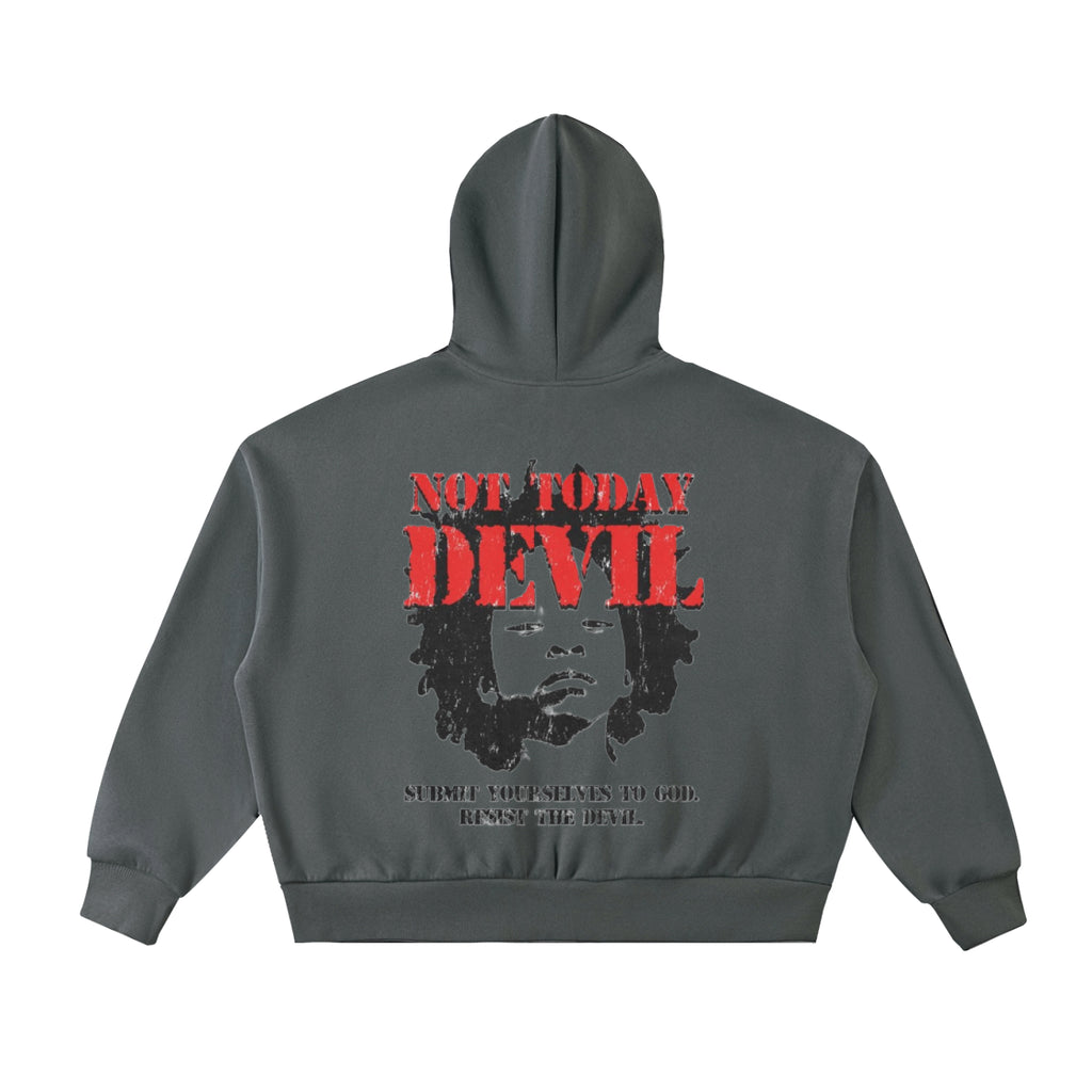 NOT TODAY DEVIL Boxy Full-Zip Hoodie