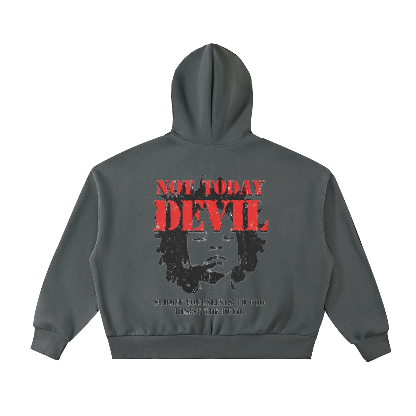 NOT TODAY DEVIL Boxy Full-Zip Hoodie