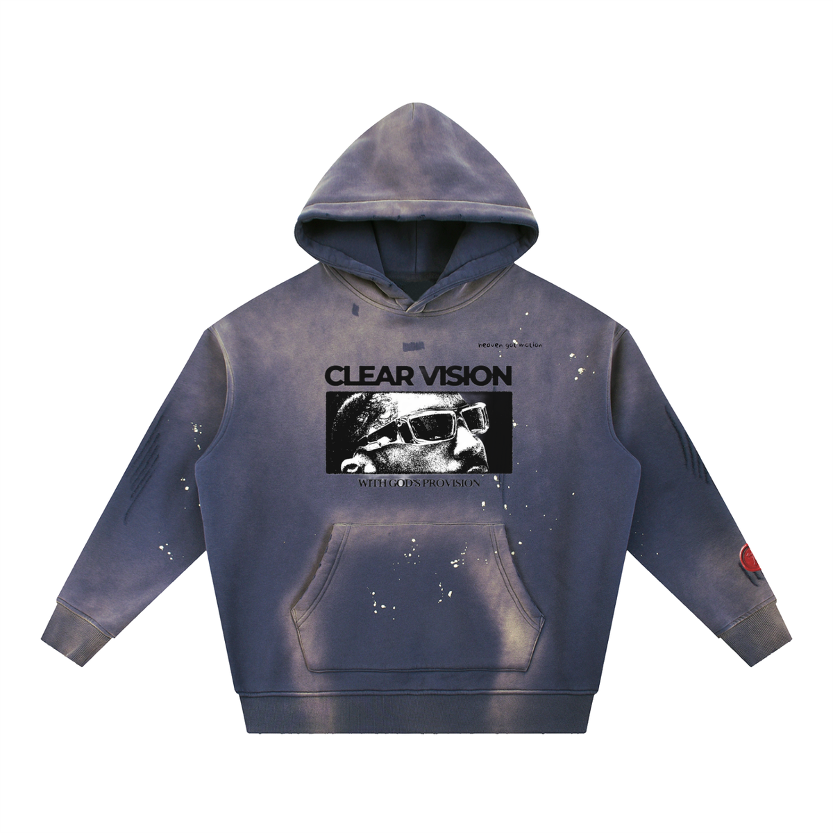 Vintage Washed Frayed Clear Vision With God's Provision Hoodie