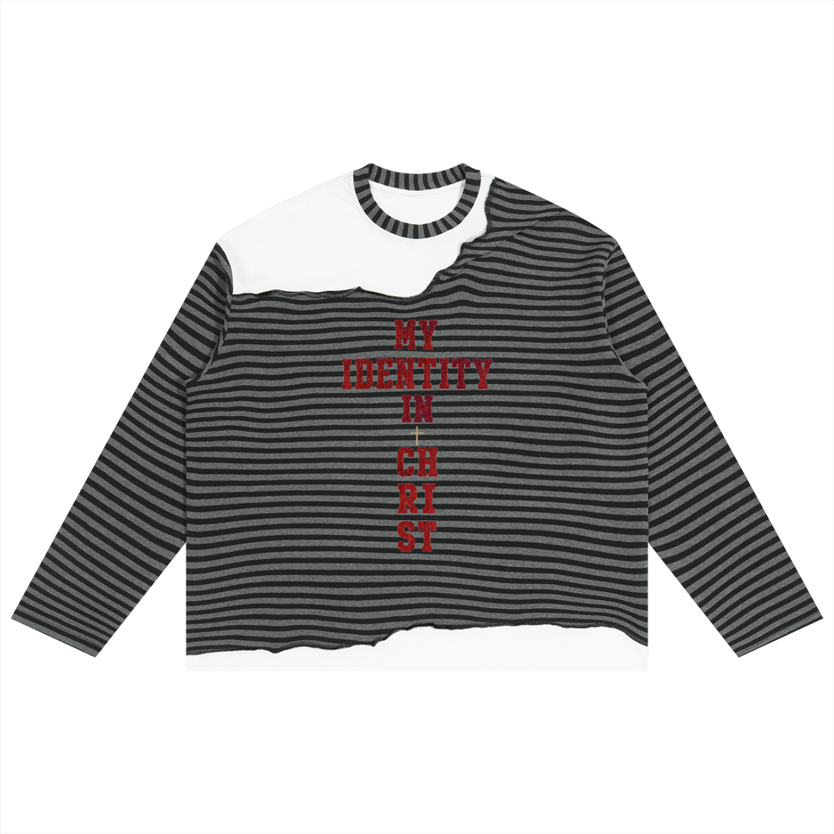 My Identity In Christ Striped Boxy Long Sleeve T-Shirt