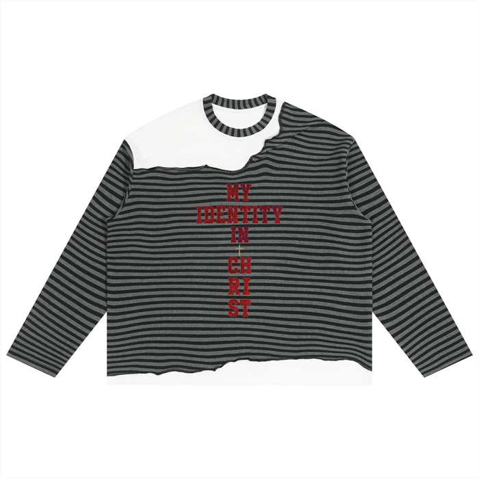 My Identity In Christ Striped Boxy Long Sleeve T-Shirt