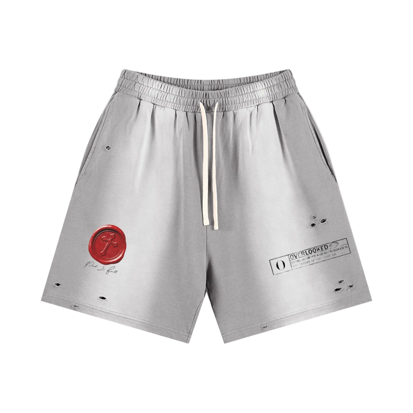 Sun Fade Distressed Paid in Full Shorts