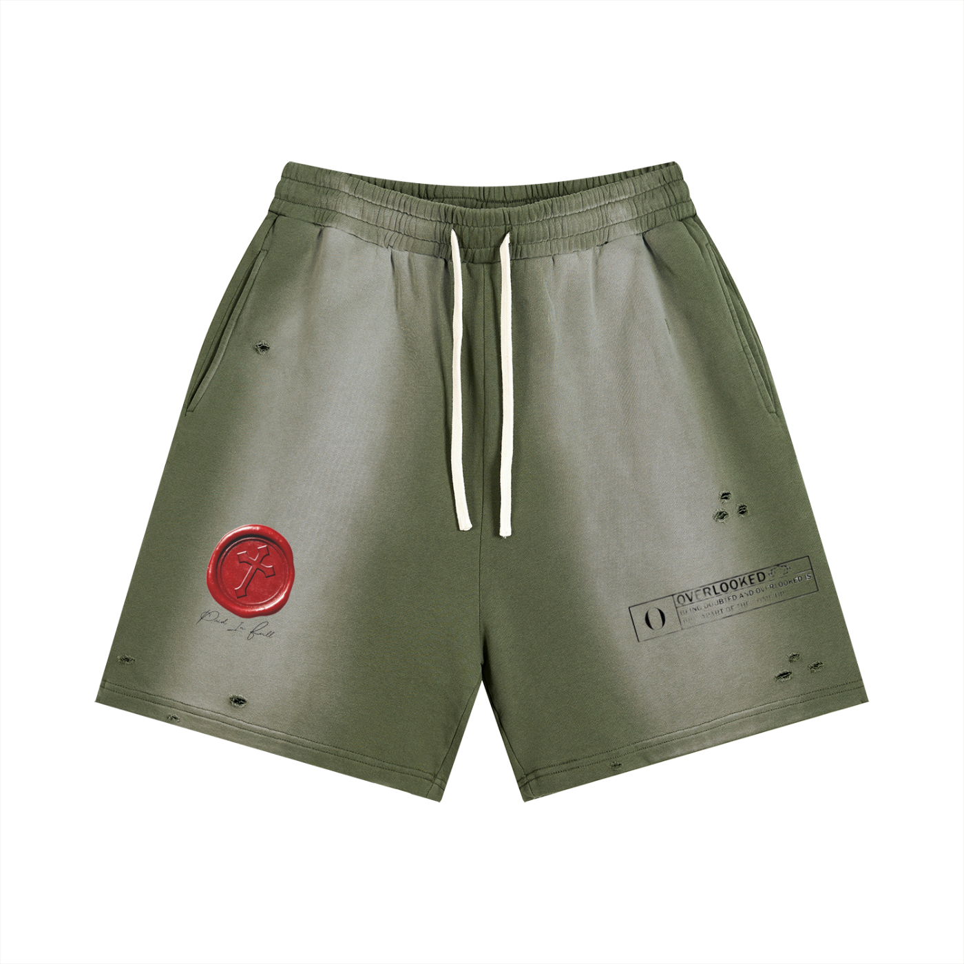 Sun Fade Distressed Paid in Full Shorts