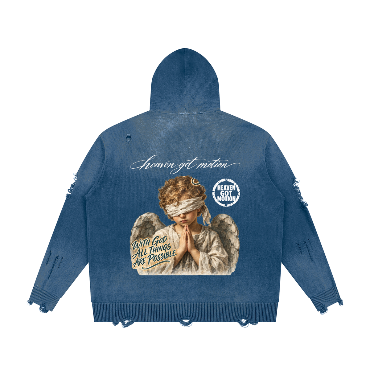 Child Of God Distressed Full Zip Sweater