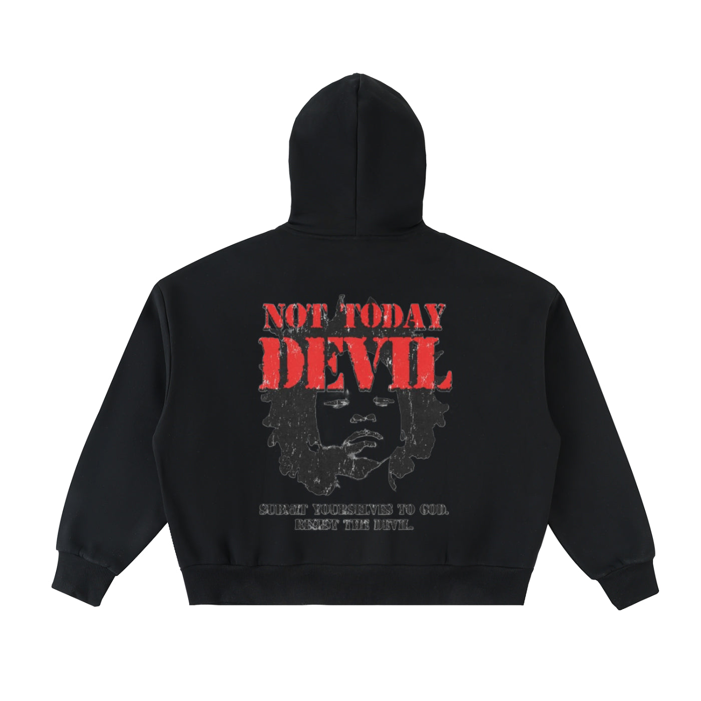NOT TODAY DEVIL Boxy Full-Zip Hoodie