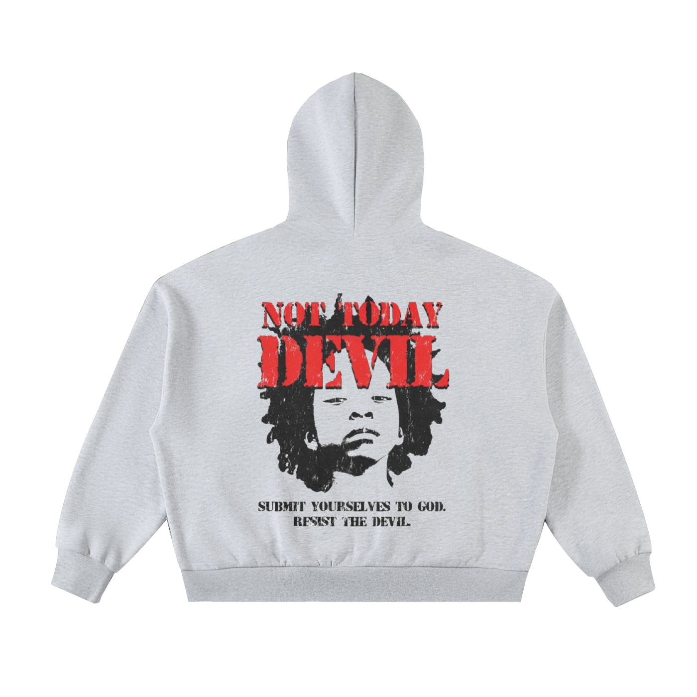 NOT TODAY DEVIL Boxy Full-Zip Hoodie