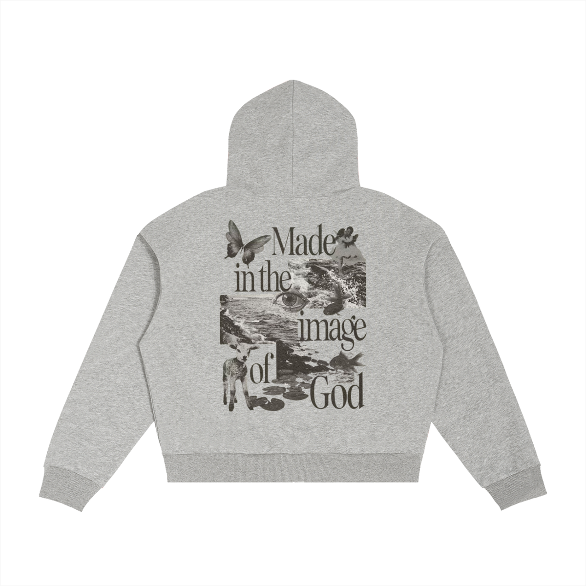 Made In The Image Of God Contrast Plaid Boxy Zip Hoodie
